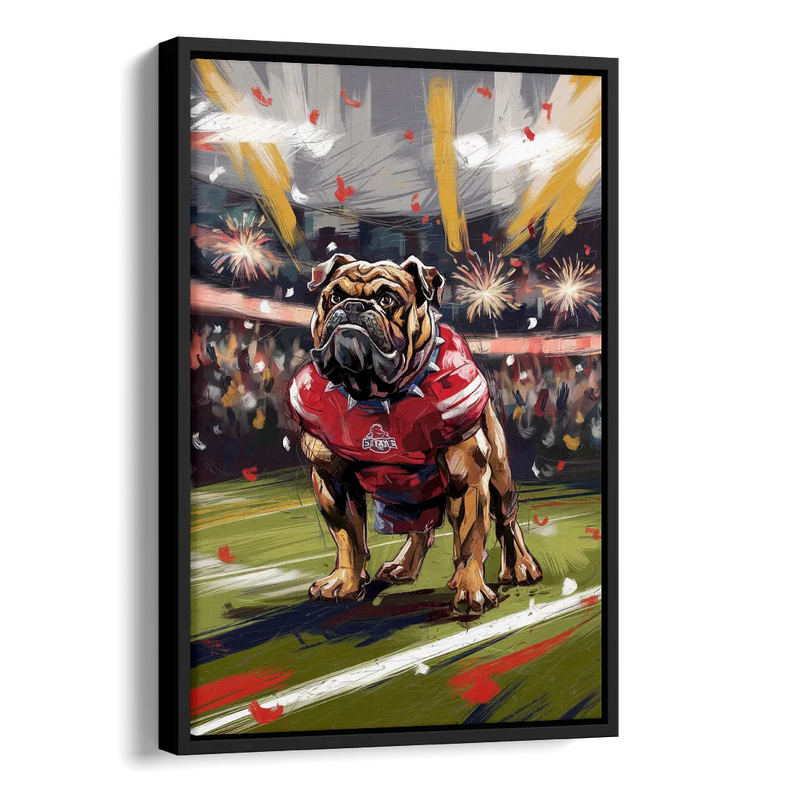 Fresno State Bulldogs Championship Glory Side - Black Canvas Wall Art