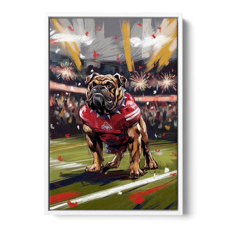 Fresno State Bulldogs Championship Glory Front - White Canvas Wall Art