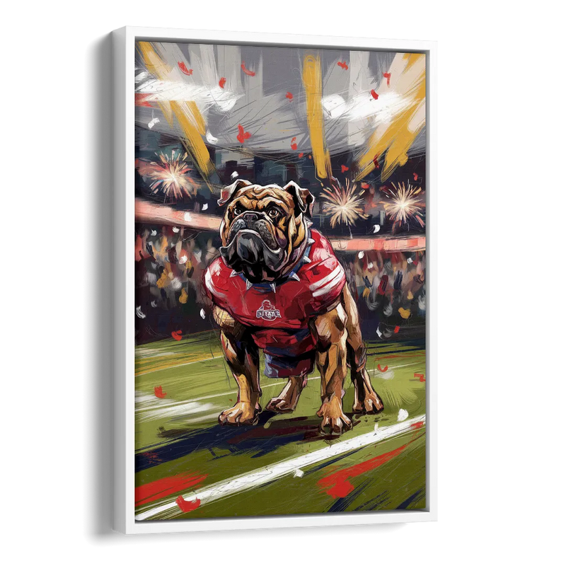 Fresno State Bulldogs Championship Glory Side - White Canvas Wall Art