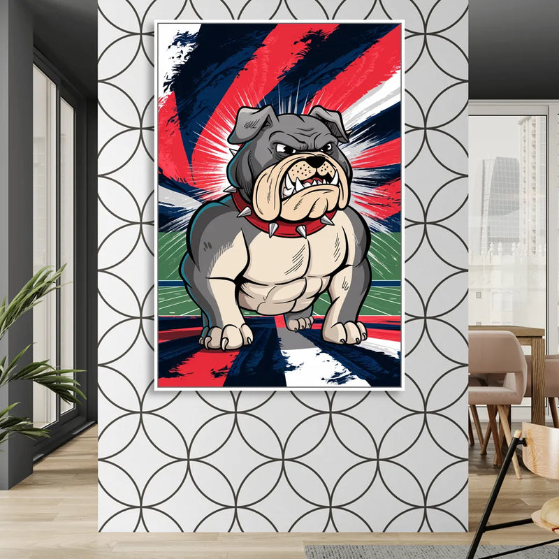 Fresno State Bulldogs Pride Living Room - White Canvas Wall Art