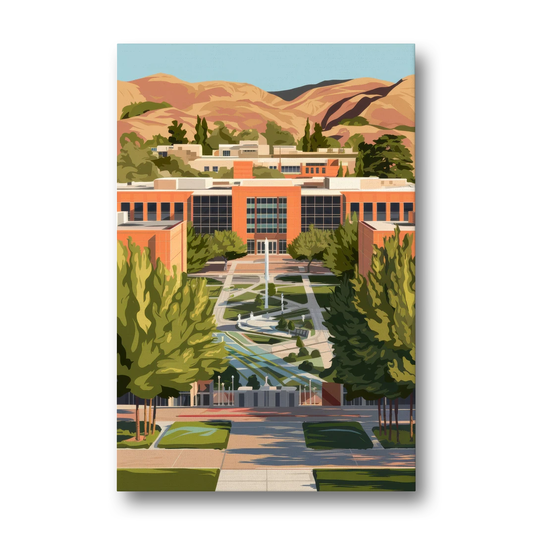 Fresno State Campus Vibes - Canvas Wall Art - Front
