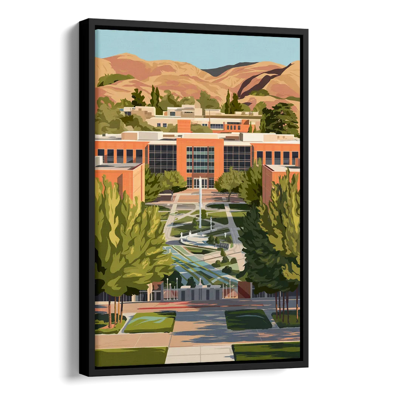 Fresno State Campus Vibes Side - Black Canvas Wall Art