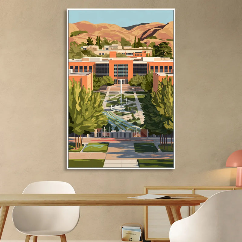 Fresno State Campus Vibes Sitting Room - White Canvas Wall Art