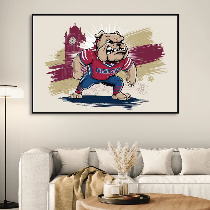 Fresno State Fans Unite Sitting Room - Black Canvas Wall Art
