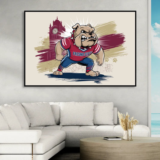 Fresno State Fans Unite Living Room - Black Canvas Wall Art