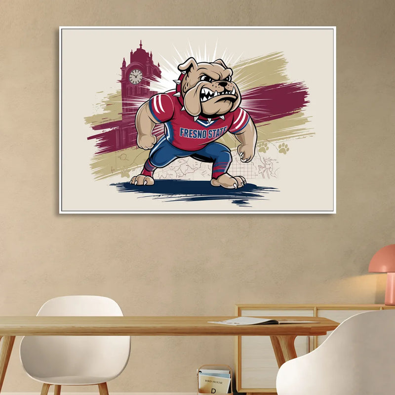 Fresno State Fans Unite Living Room - White Canvas Wall Art