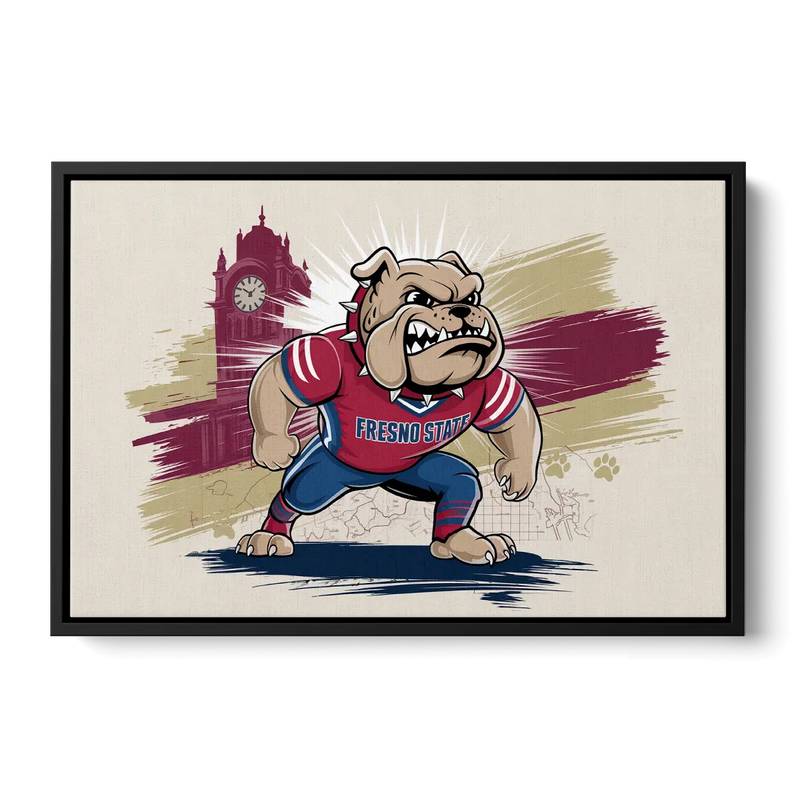 Fresno State Fans Unite Front - Black Canvas Wall Art