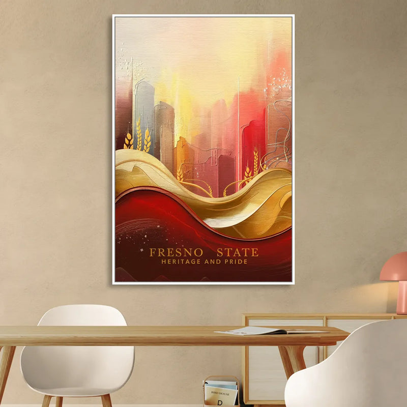Fresno State Heritage and Pride Living Room - White Canvas Wall Art