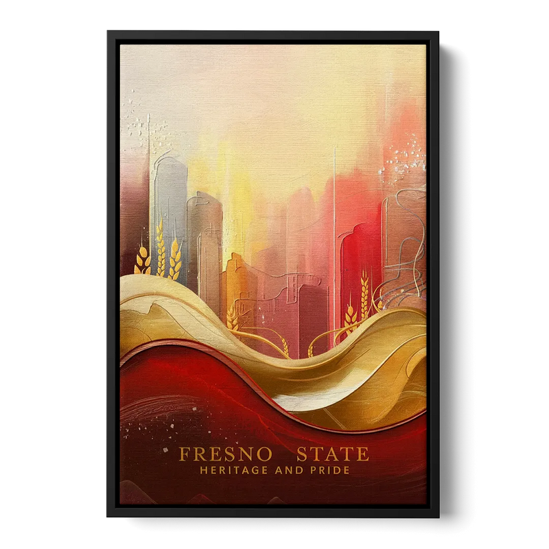 Fresno State Heritage and Pride Front - Black Canvas Wall Art