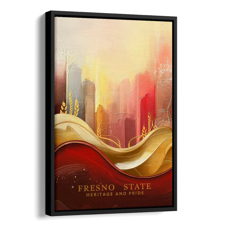 Fresno State Heritage and Pride Side - Black Canvas Wall Art