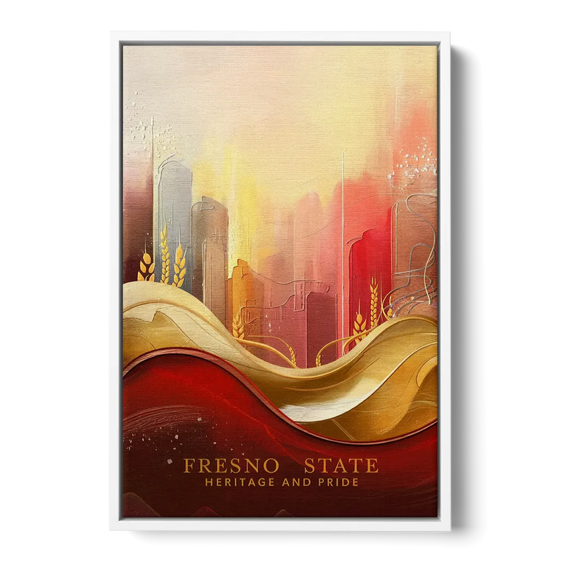 Fresno State Heritage and Pride Front - White Canvas Wall Art