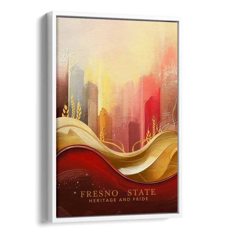 Fresno State Heritage and Pride Side - White Canvas Wall Art