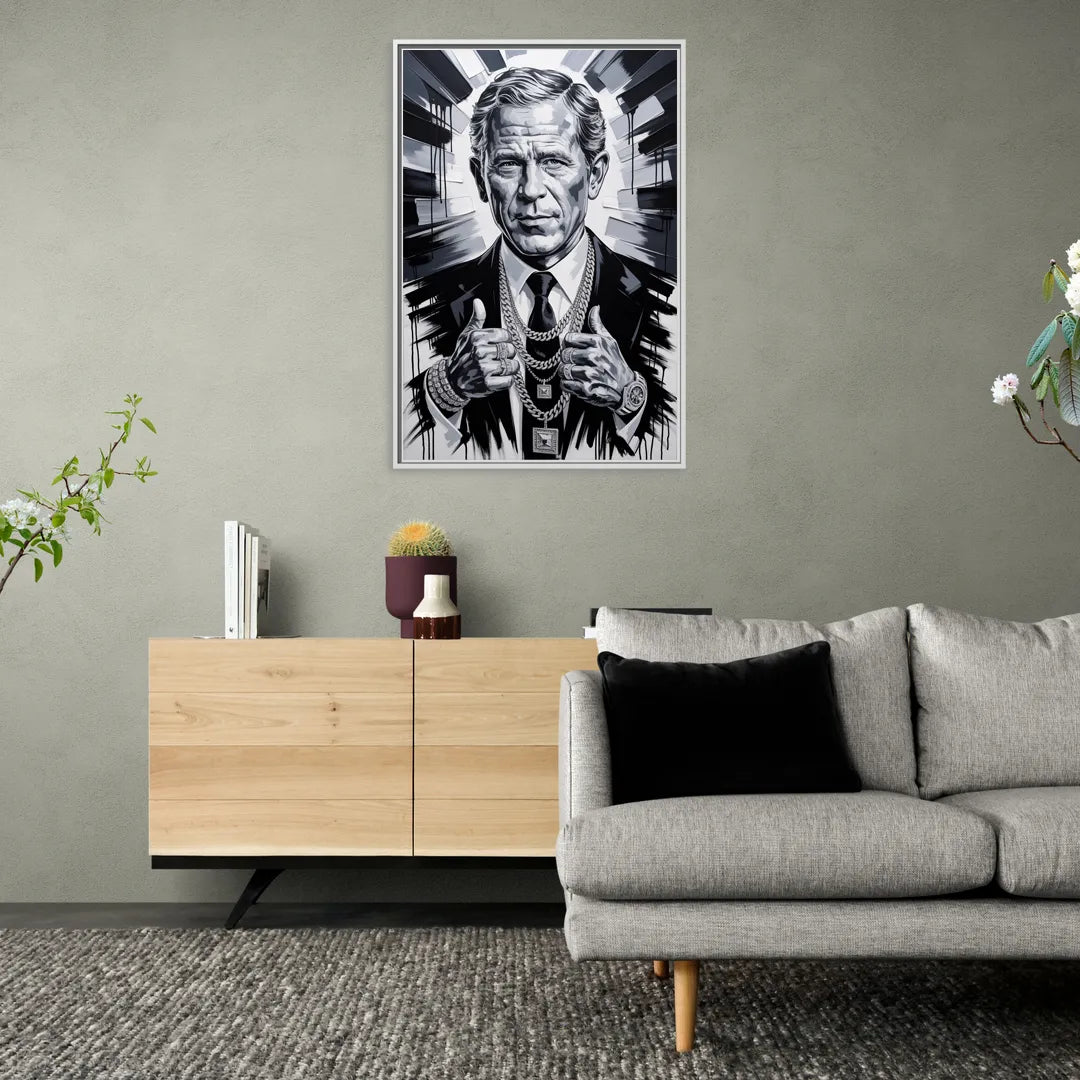 Frontier - Living Room White Frame Canvas