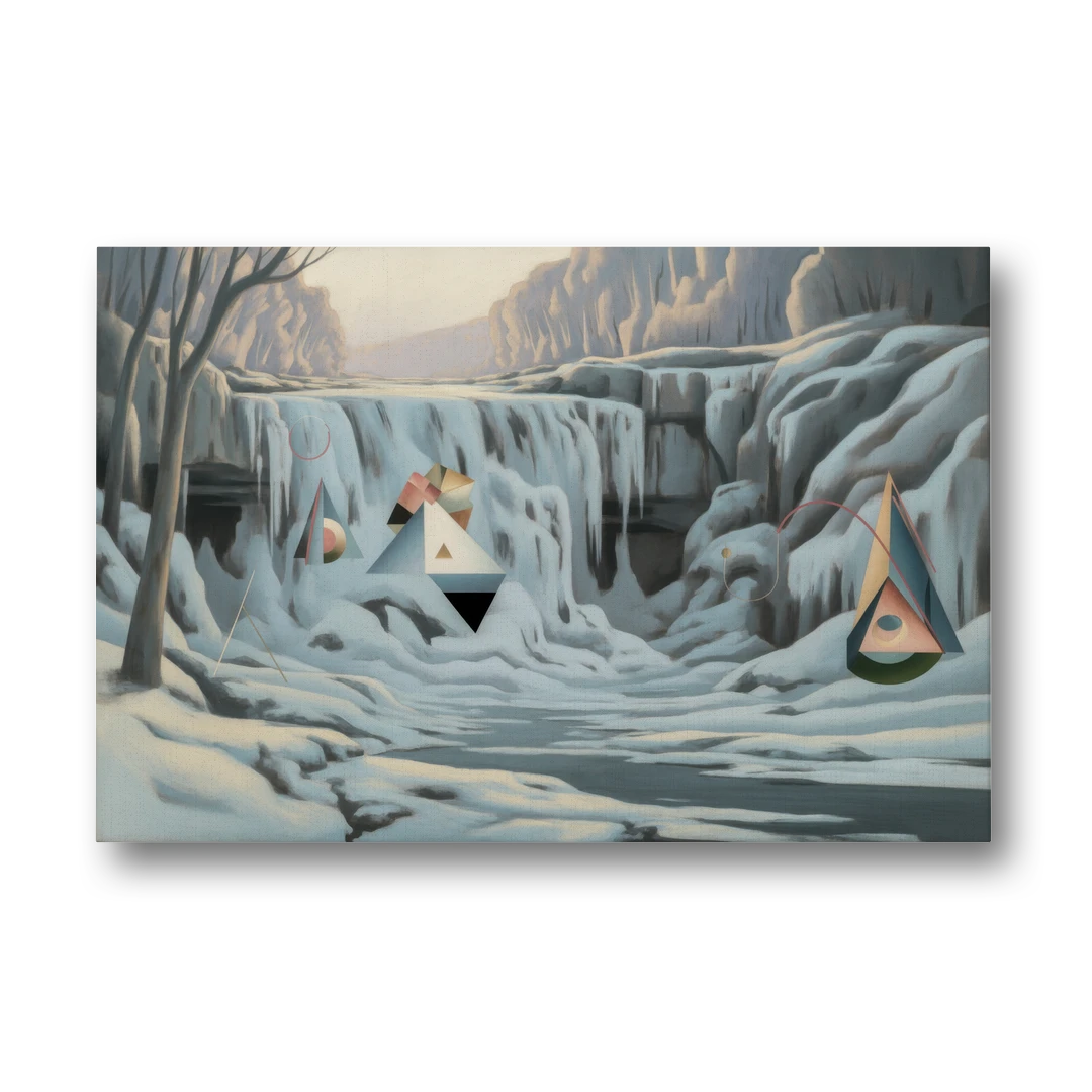 Frozen Falls in Winter - Canvas Wall Art - Front