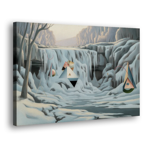 Frozen Falls in Winter - Canvas Wall Art