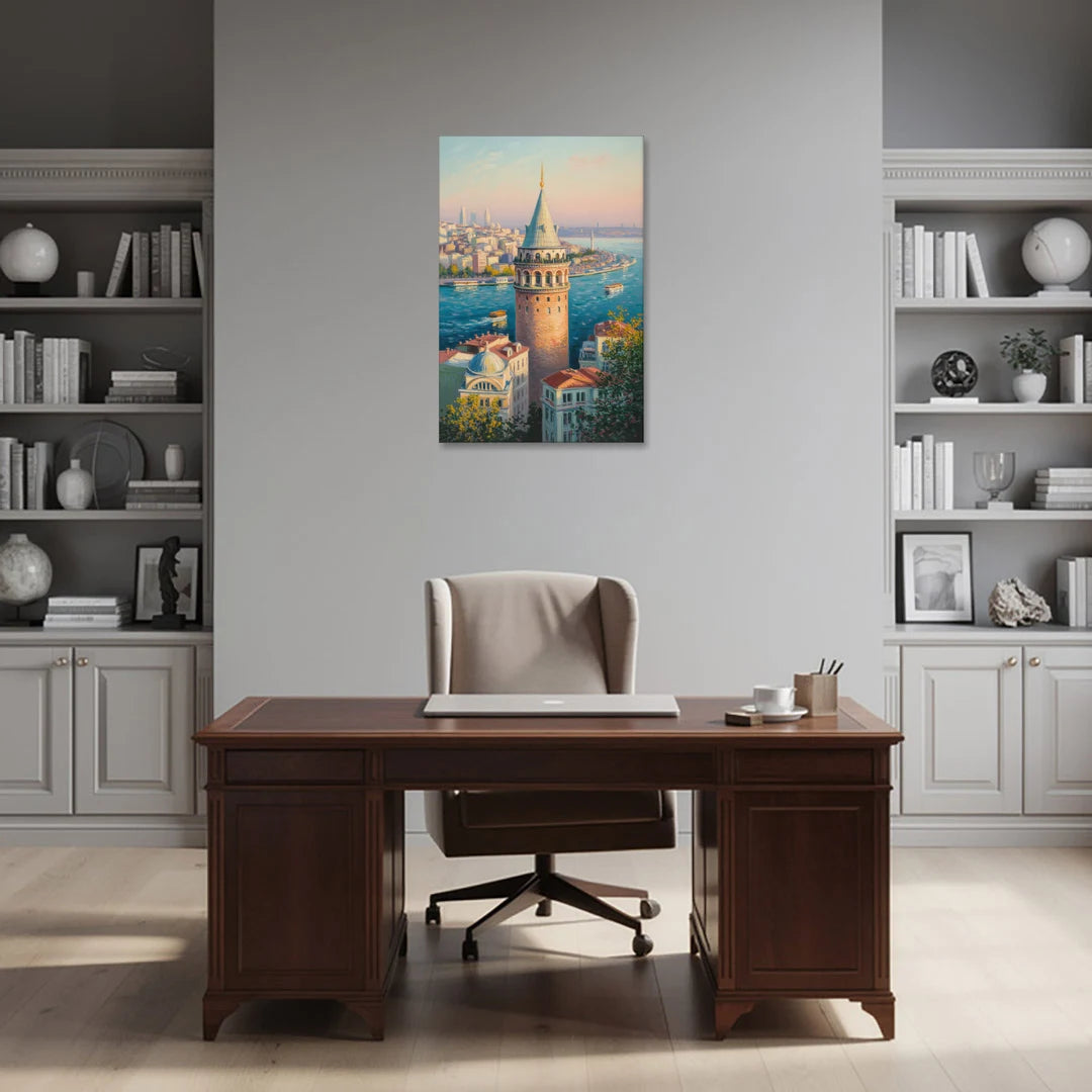 Galata Tower View - Canvas Wall Art - Office - 24x36