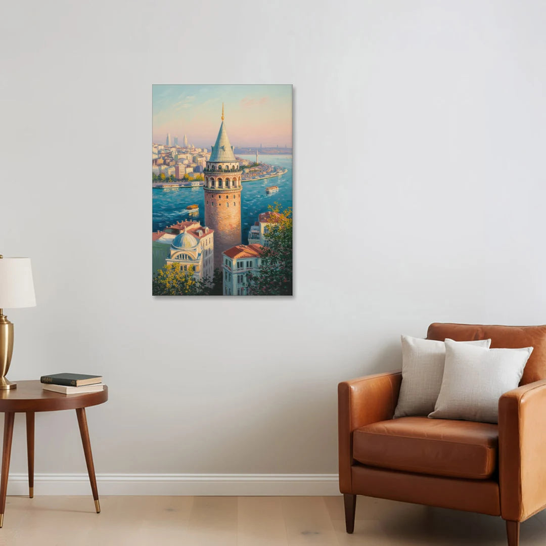 Galata Tower View - Canvas Wall Art - Sofa - 24x36