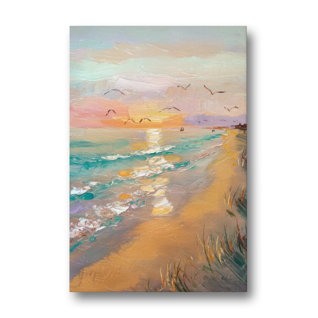 Galveston Beach Sunrise - Canvas Wall Art - Front