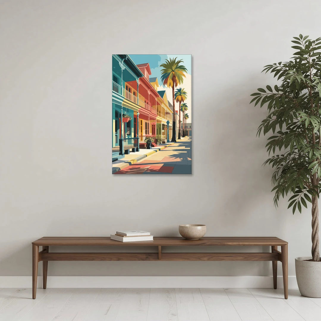Galveston Downtown Charm - Canvas Wall Art - Coffee Table - 24x36