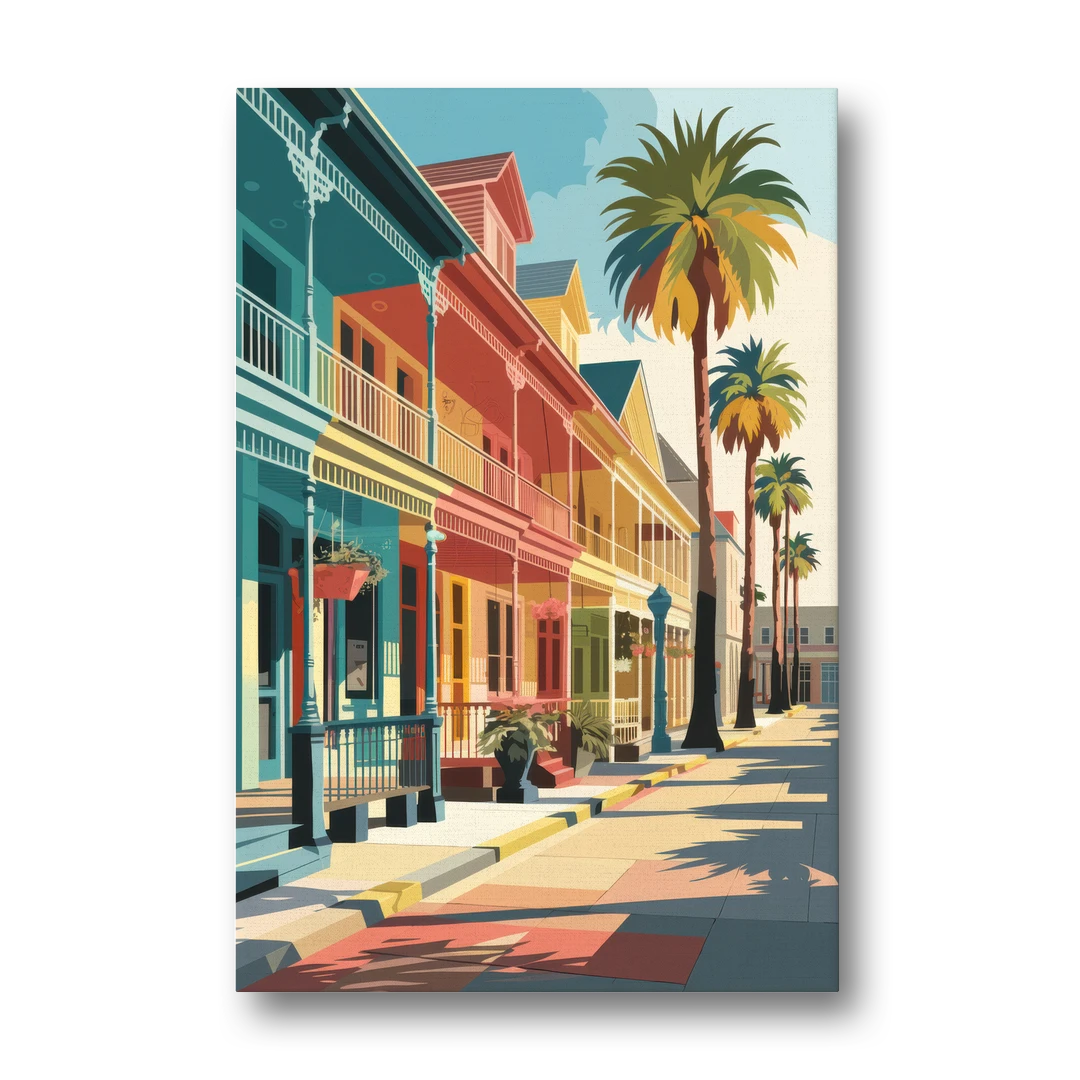 Galveston Downtown Charm - Canvas Wall Art - Front