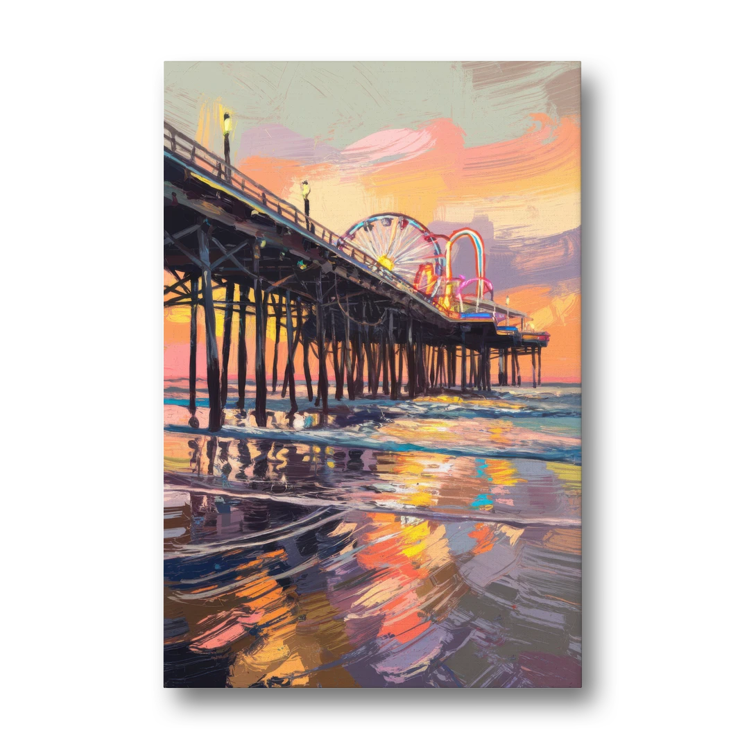 Galveston Historic Pier - Canvas Wall Art - Front