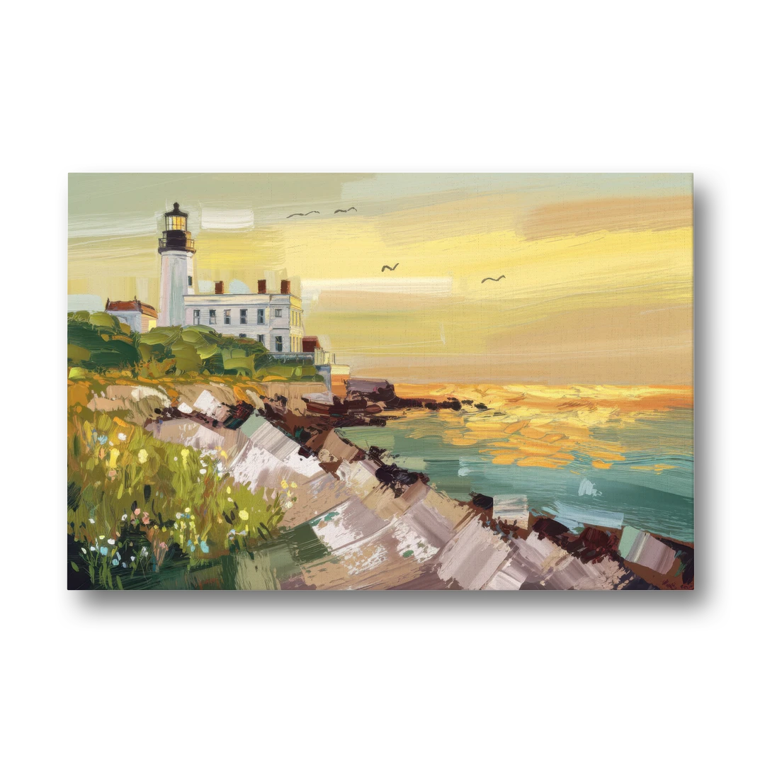 Galveston Lighthouse View - Canvas Wall Art - Front