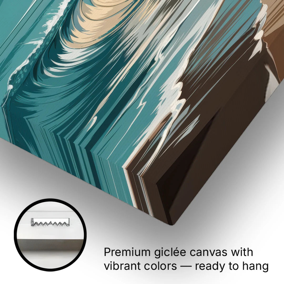 Galveston Ocean Waves - Canvas Wall Art - Gallery Wrap Corner