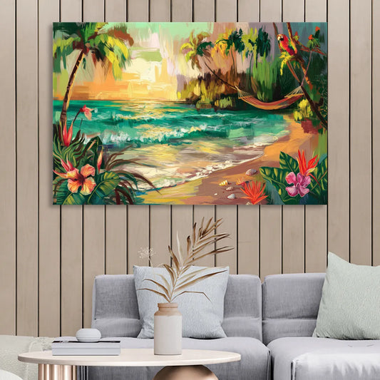 Galveston Tropical Paradise Living Room - Canvas Wall Art