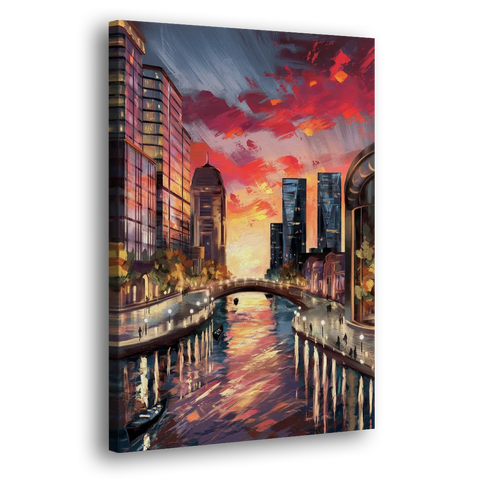 Garland Cityscape Sunset - Canvas Wall Art