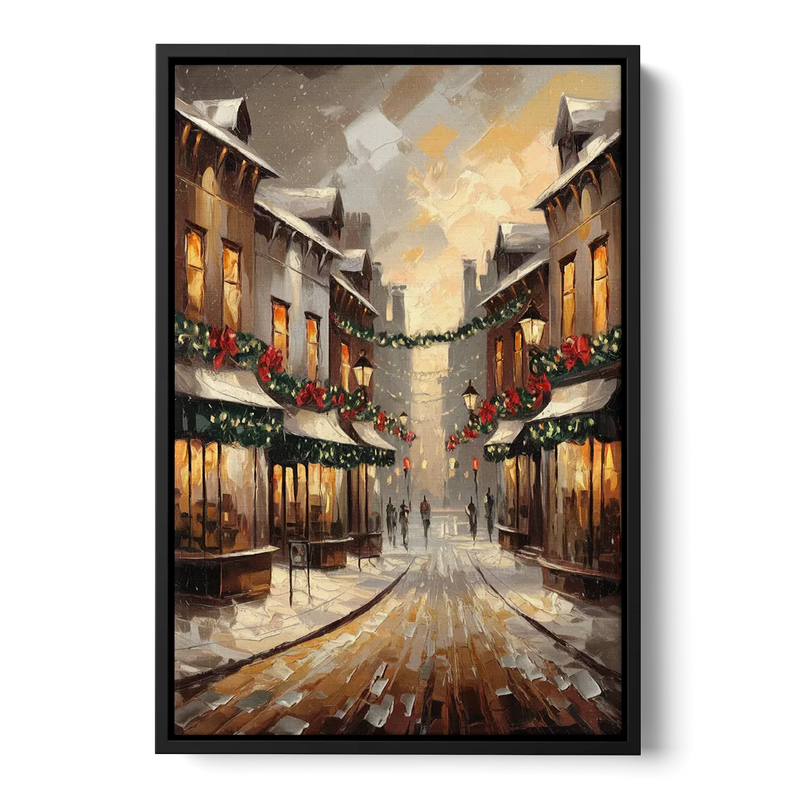 Garland Historic Downtown Front - Black Canvas Wall Art