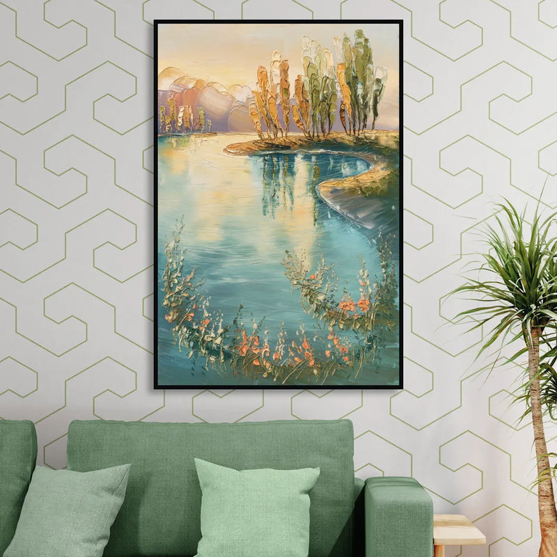 Garland Lakeside Serenity Sitting Room - Black Canvas Wall Art