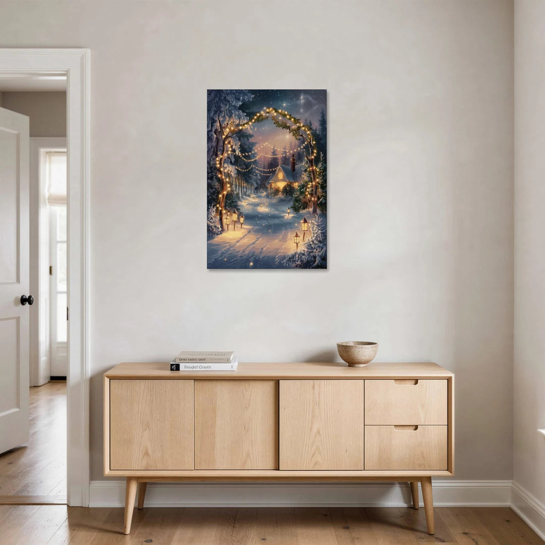 Garland Nighttime Lights - Canvas Wall Art - Coffee Table - 24x36