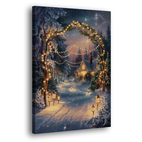 Garland Nighttime Lights - Canvas Wall Art