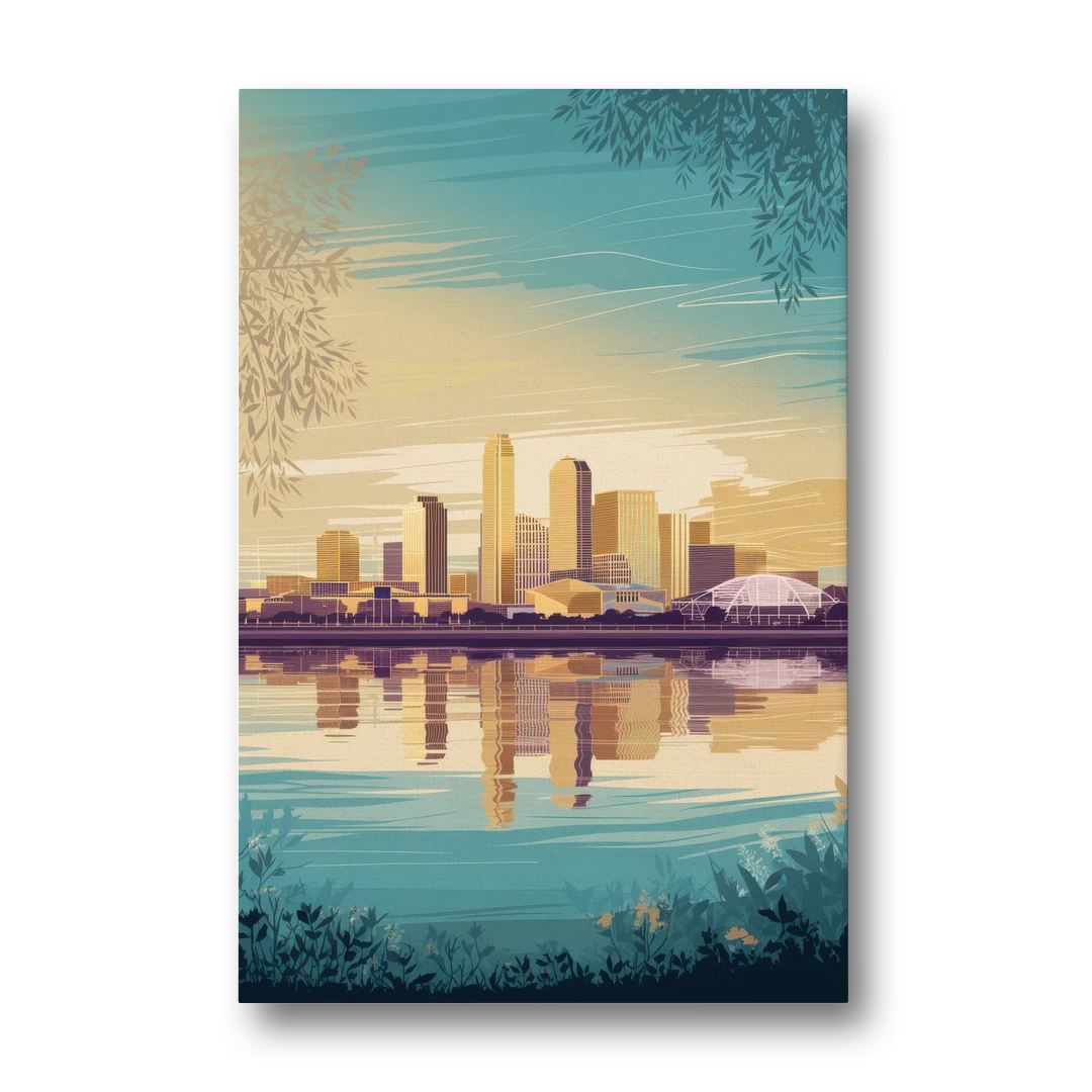 Garland Skyline Reflection - Canvas Wall Art - Front