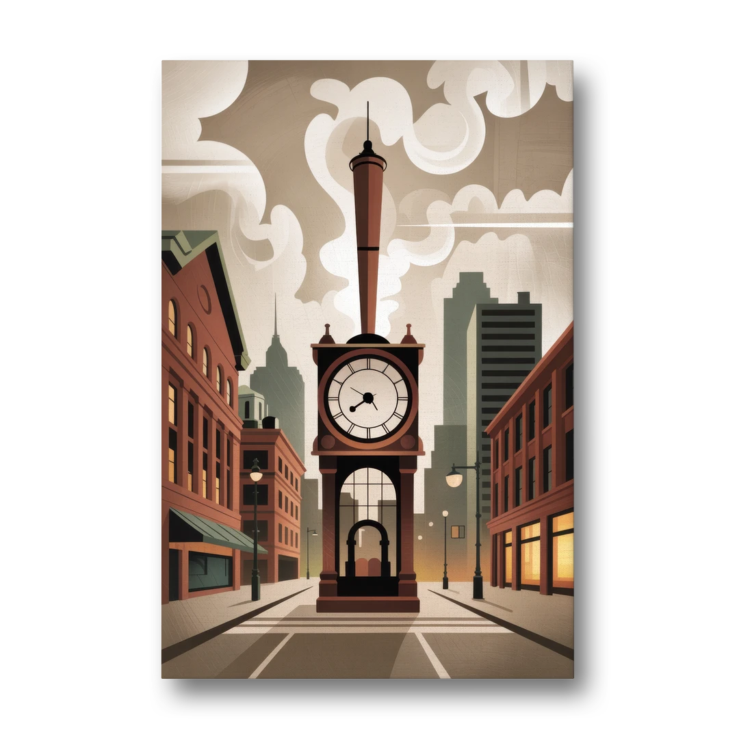 Gastown Steam Clock - Canvas Wall Art - Front
