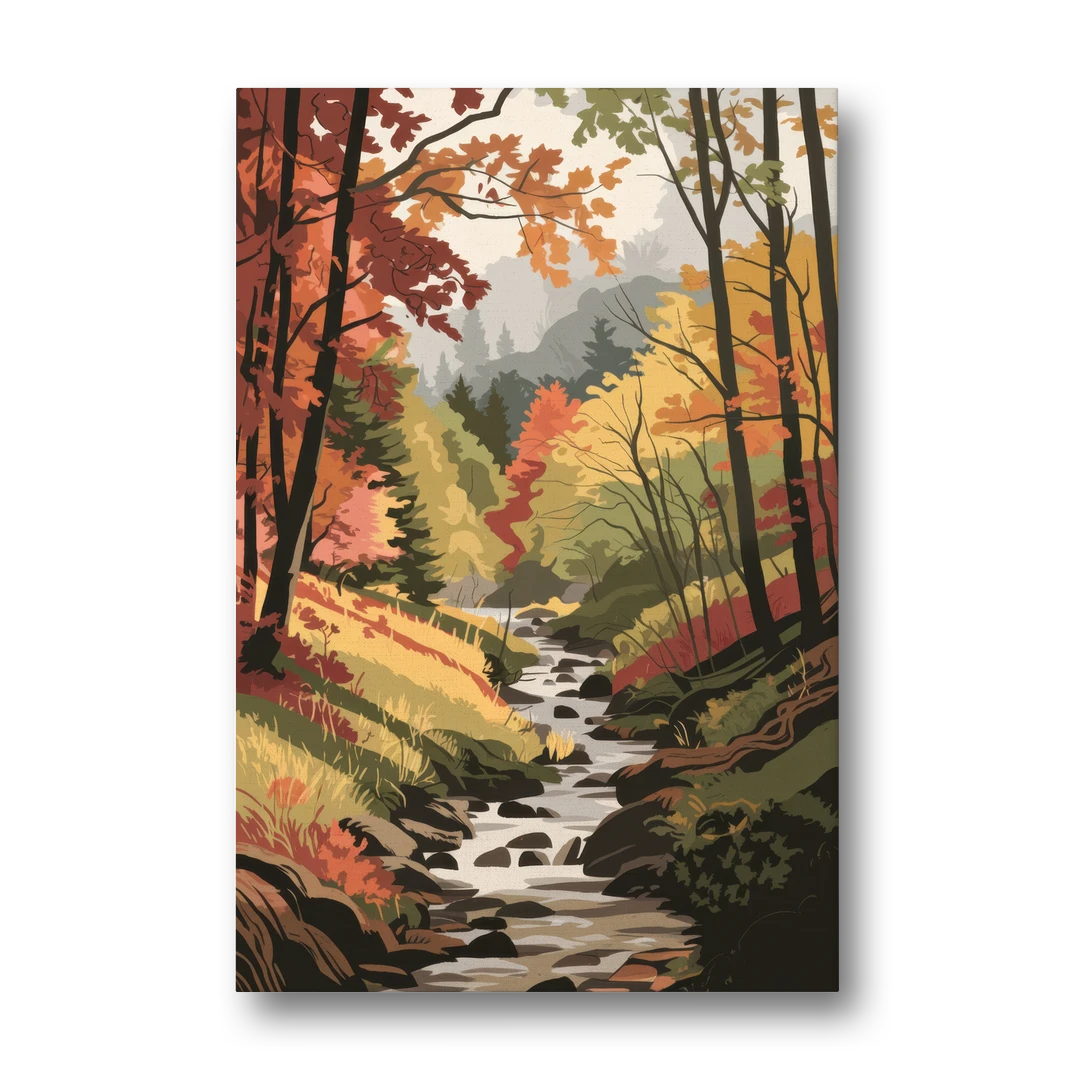 Gatlinburg Autumn Forest View - Canvas Wall Art - Front