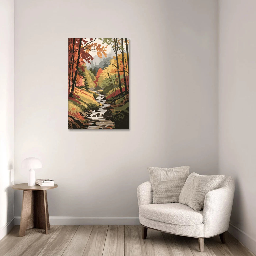 Gatlinburg Autumn Forest View - Canvas Wall Art - Sofa - 24x36
