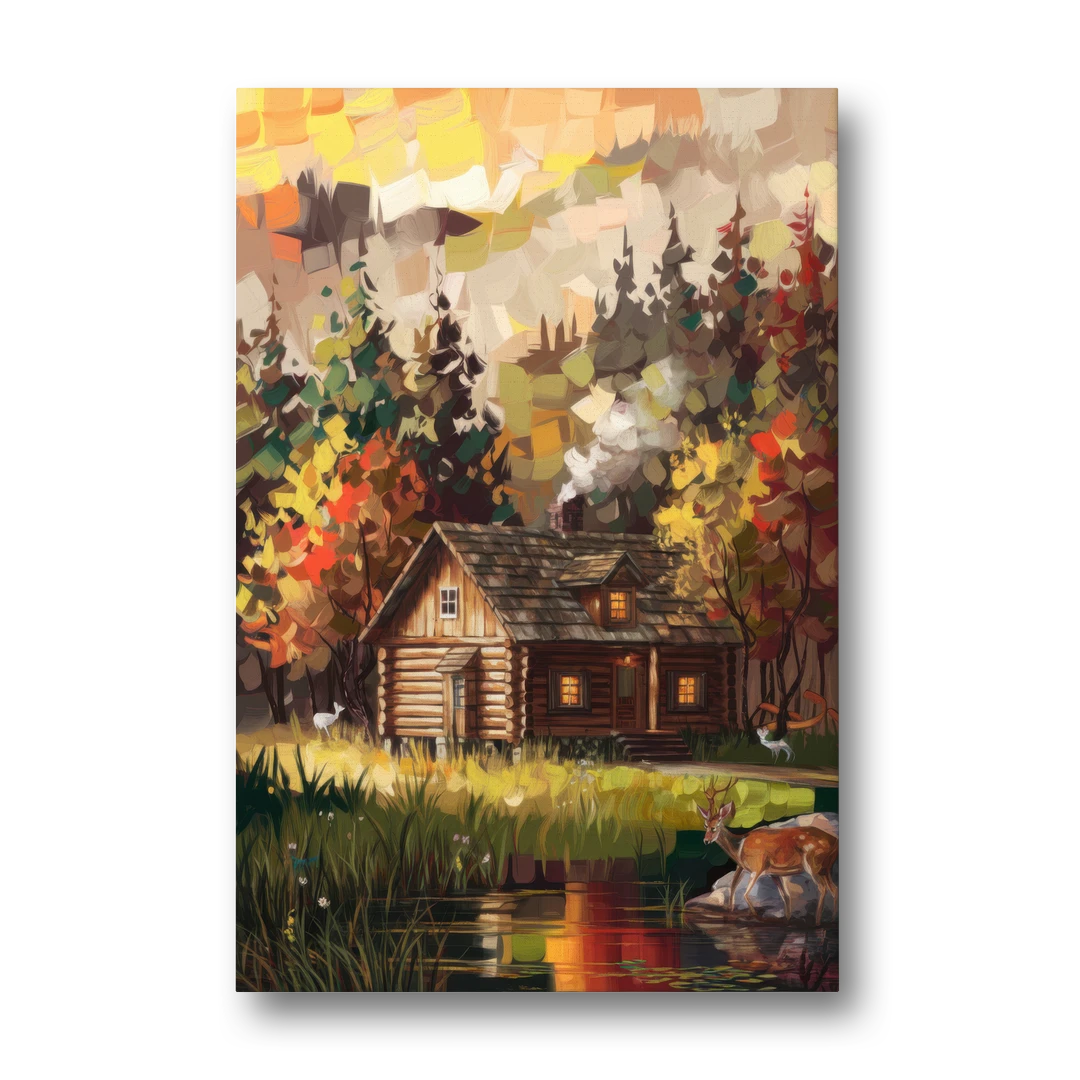 Gatlinburg Cabin in the Woods Rustic - Canvas Wall Art - Front