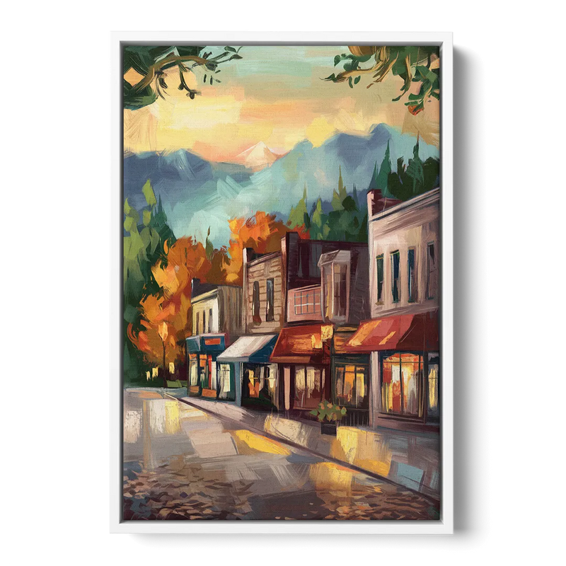 Gatlinburg Downtown Charm Front - White Canvas Wall Art