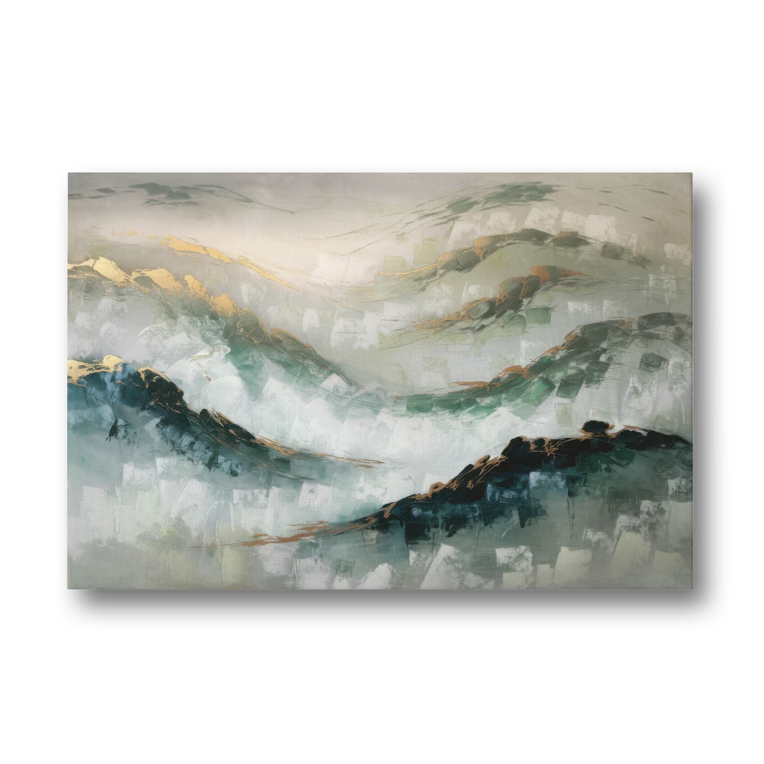 Gatlinburg Misty Mountain Gray Landscape - Canvas Wall Art - Front