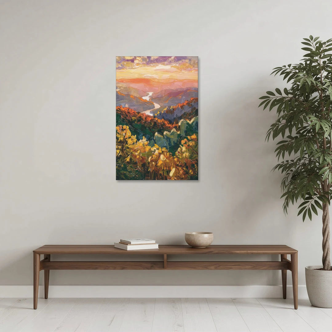 Gatlinburg Scenic Smoky Mountains - Canvas Wall Art - Coffee Table - 24x36