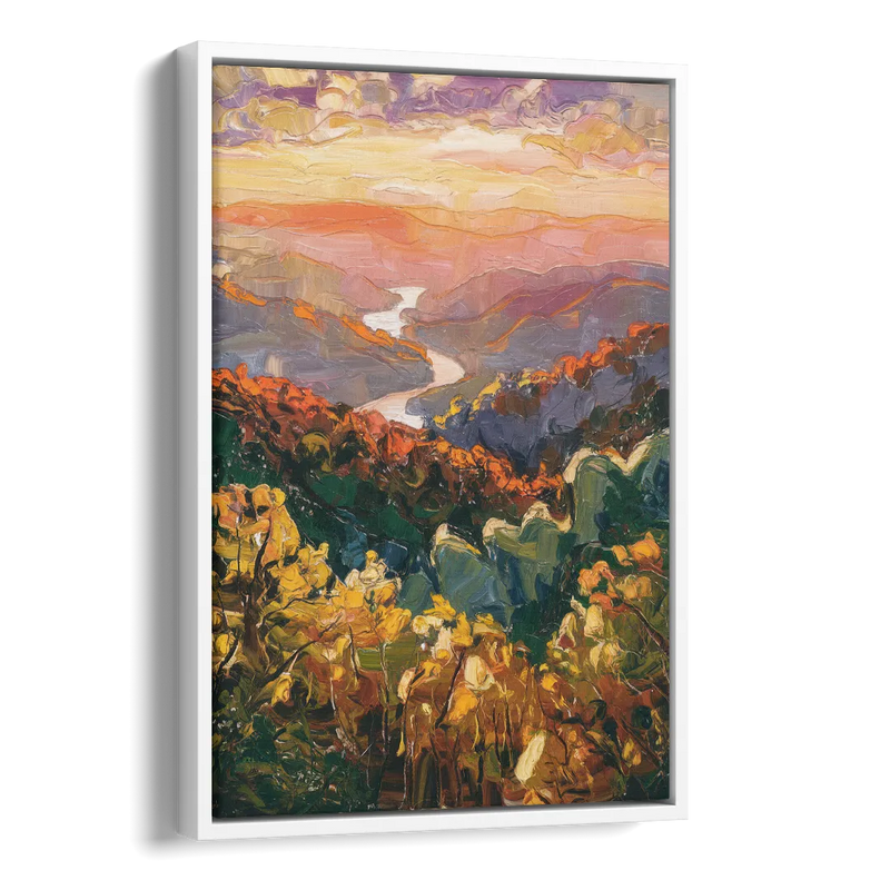 Gatlinburg Scenic Smoky Mountains Side - White Canvas Wall Art