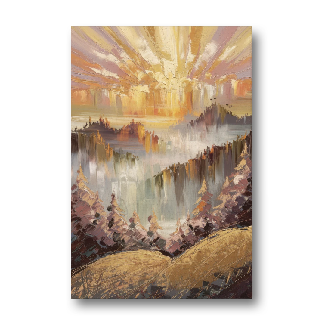 Gatlinburg Sunrise Over Mountains - Canvas Wall Art - Front