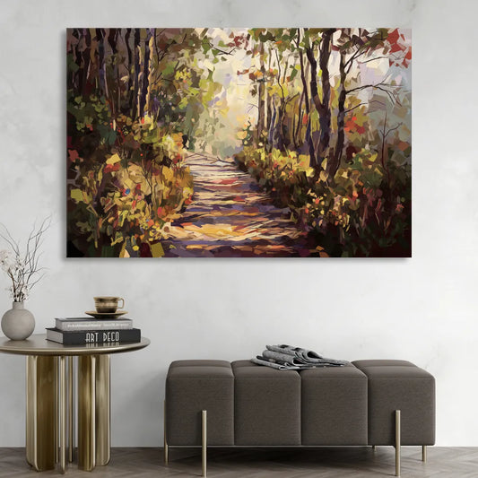 Gatlinburg Trail Through The Forest Living Room - Canvas Wall Art