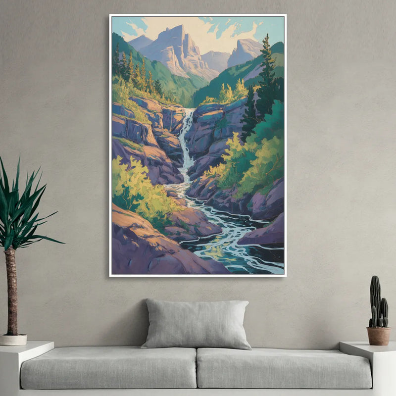 Geological Wonders Living Room - White Canvas Wall Art