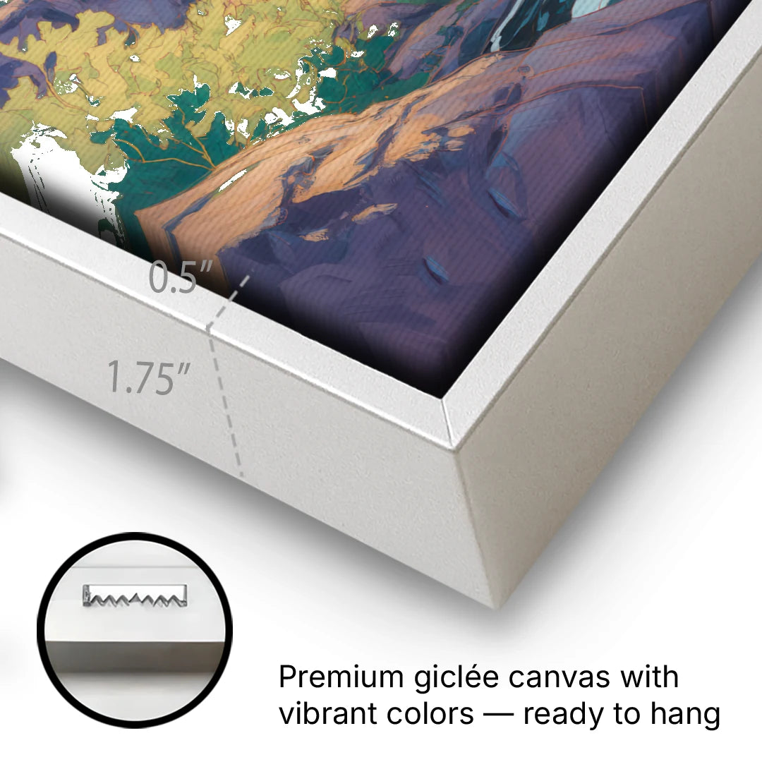 Geological Wonders - White Framed Canvas Wall Art - Gallery Wrap Corner
