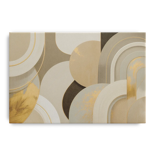 Geometric Elegance Beige Abstract - Canvas Wall Art