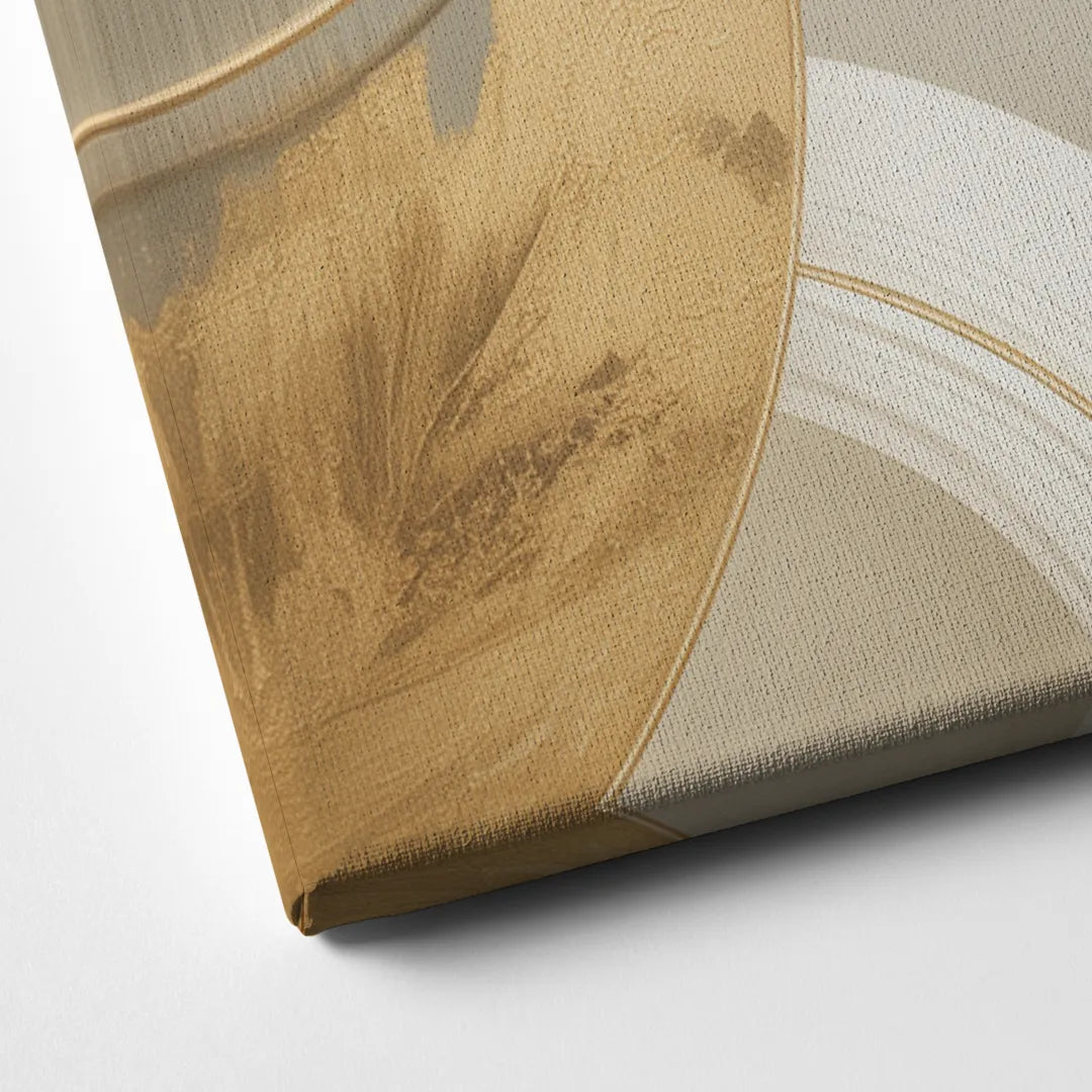 Geometric Elegance Beige Abstract Canvas Close Up