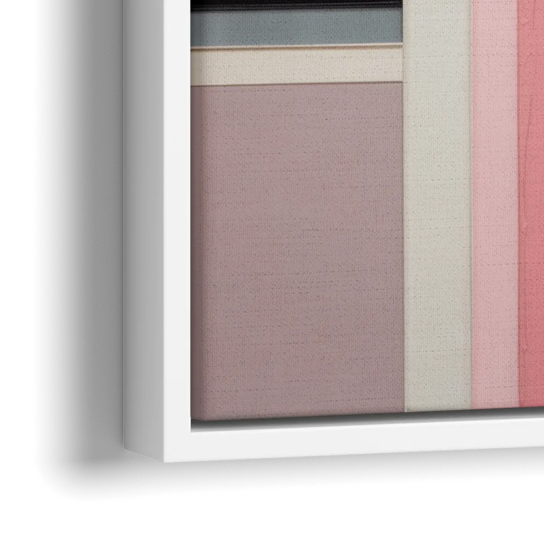 Geometric Elegance Pink Abstract - Close-Up White Frame Canvas
