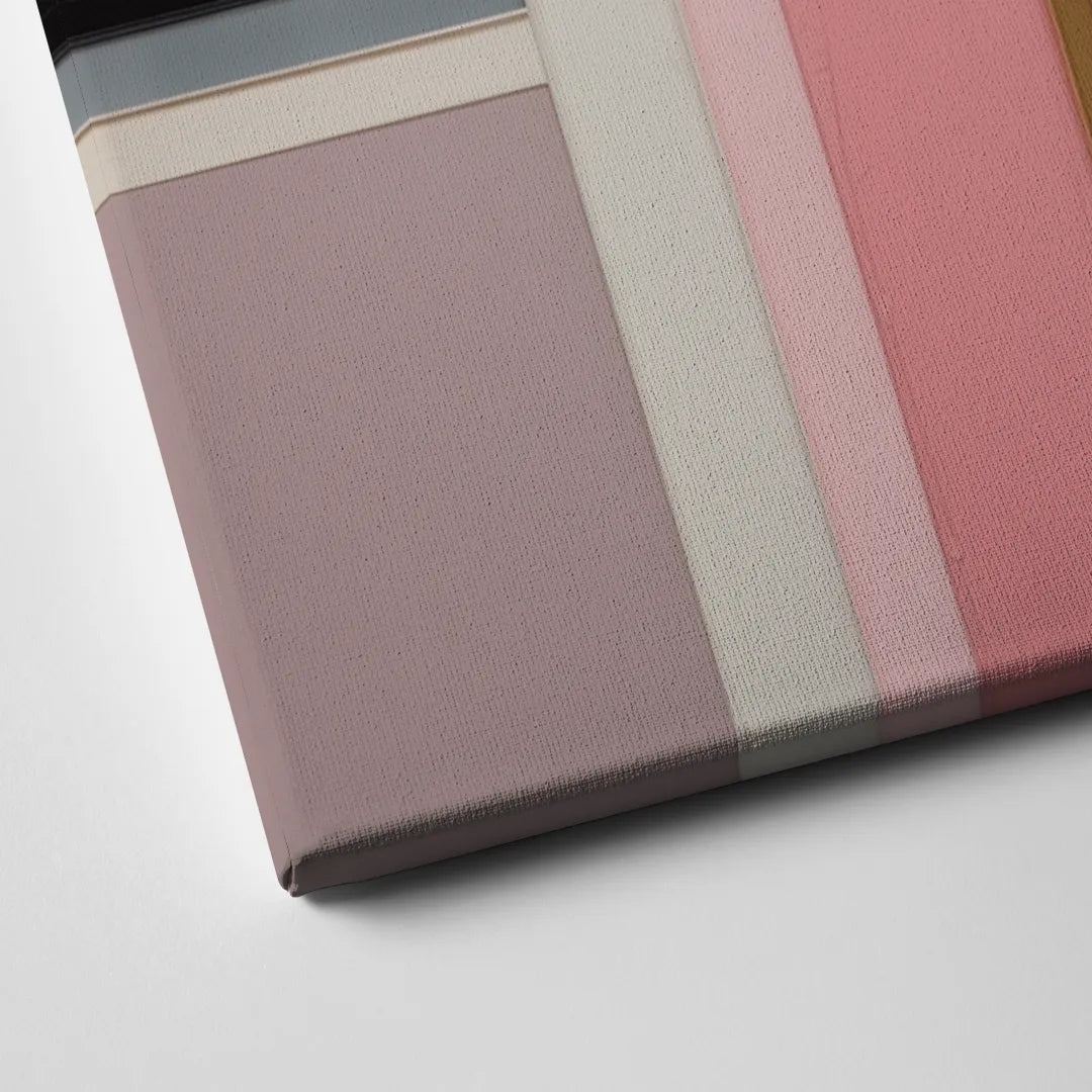Geometric Elegance Pink Abstract Canvas Close Up